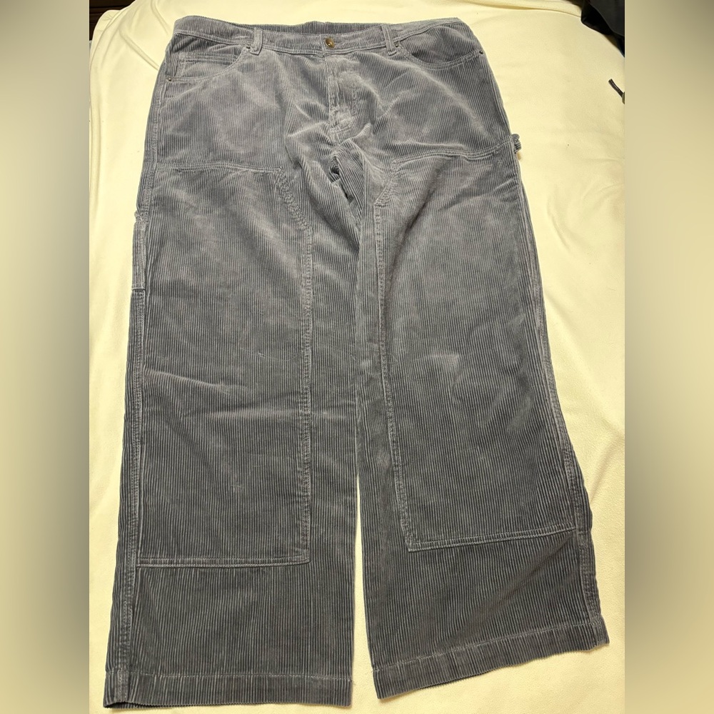 gray corduroy, carpenter pants